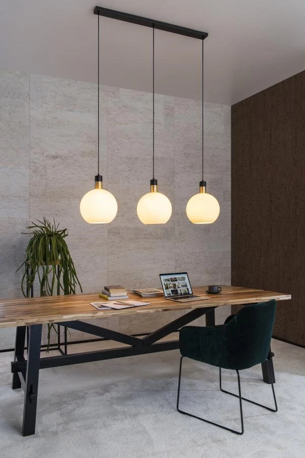 Lucide JULIUS - Pendant light - 3xE27 - Opal - atmosphere 1